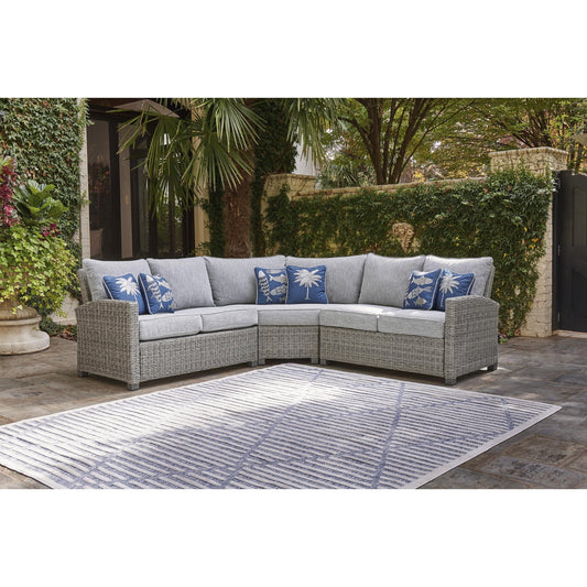 Signature Design by Ashley Naples Beach P439P1 3 pc Outdoor Sectional - American Furniture of Slidell