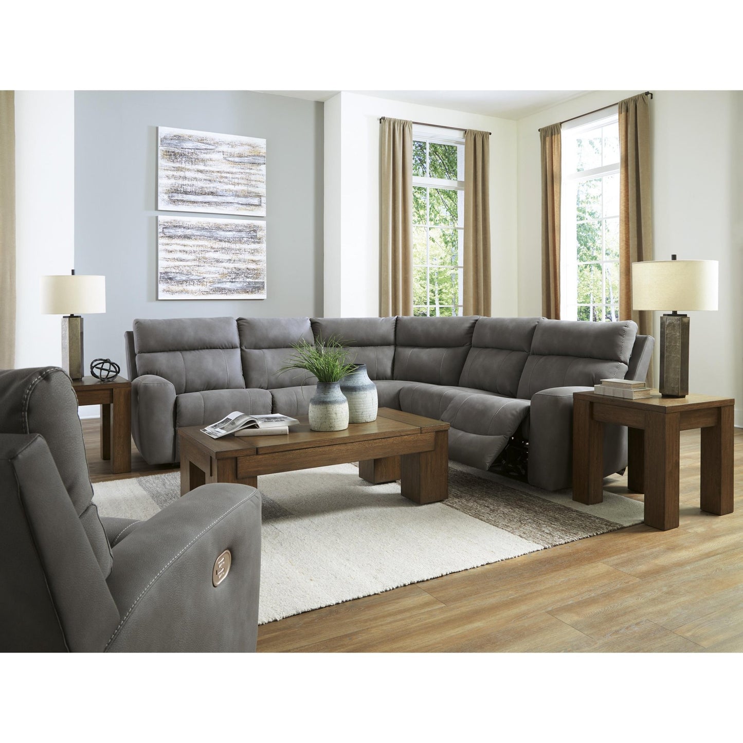 Signature Design by Ashley Next - Gen DuraPella 61003S6 5 pc Power Reclining Sectional - American Furniture of Slidell