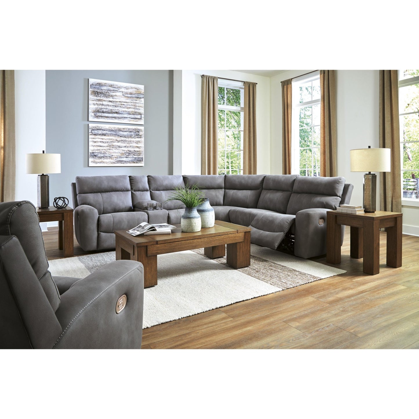 Signature Design by Ashley Next - Gen DuraPella 61003S7 6 pc Power Reclining Sectional - American Furniture of Slidell