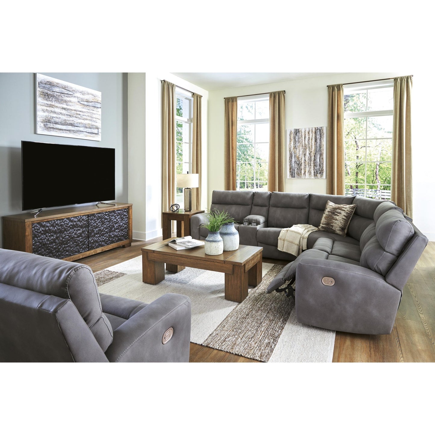 Signature Design by Ashley Next - Gen DuraPella 61003S7 6 pc Power Reclining Sectional - American Furniture of Slidell
