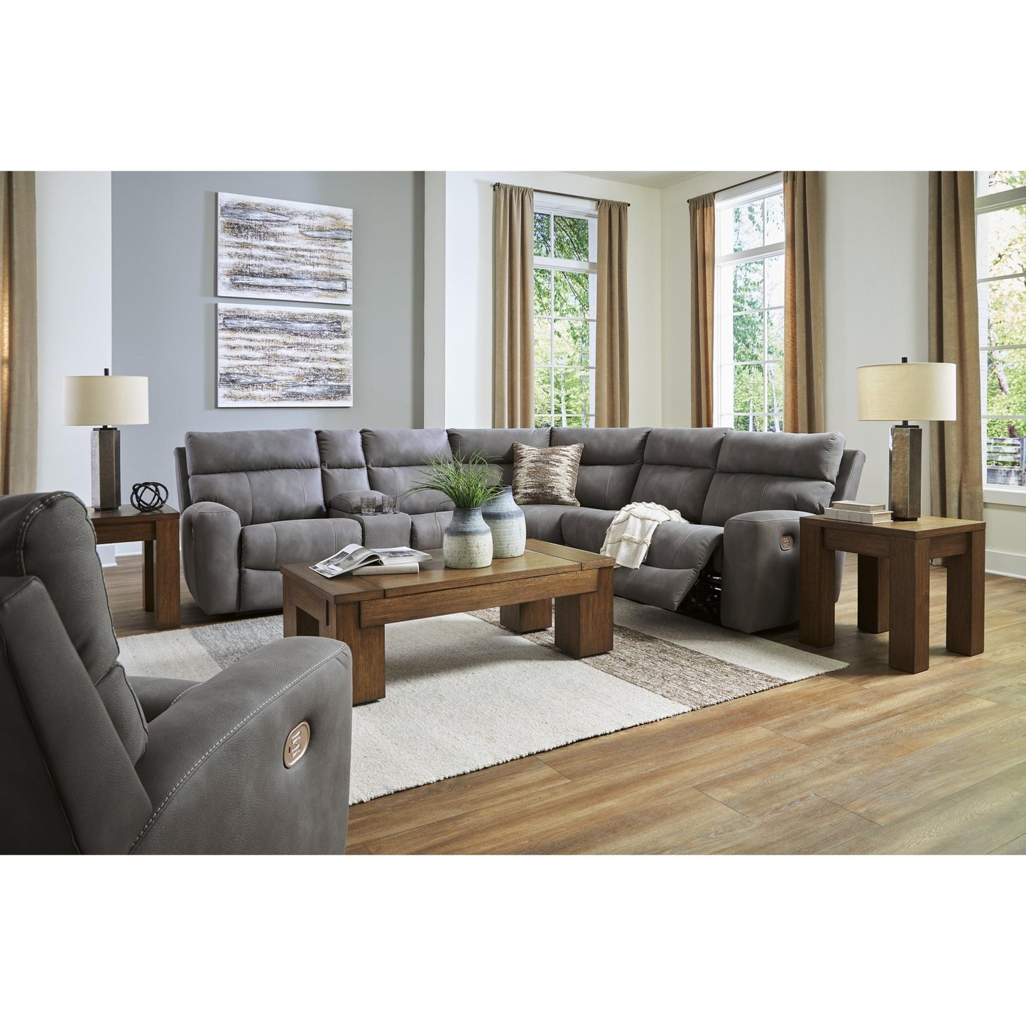 Signature Design by Ashley Next - Gen DuraPella 61003S7 6 pc Power Reclining Sectional - American Furniture of Slidell