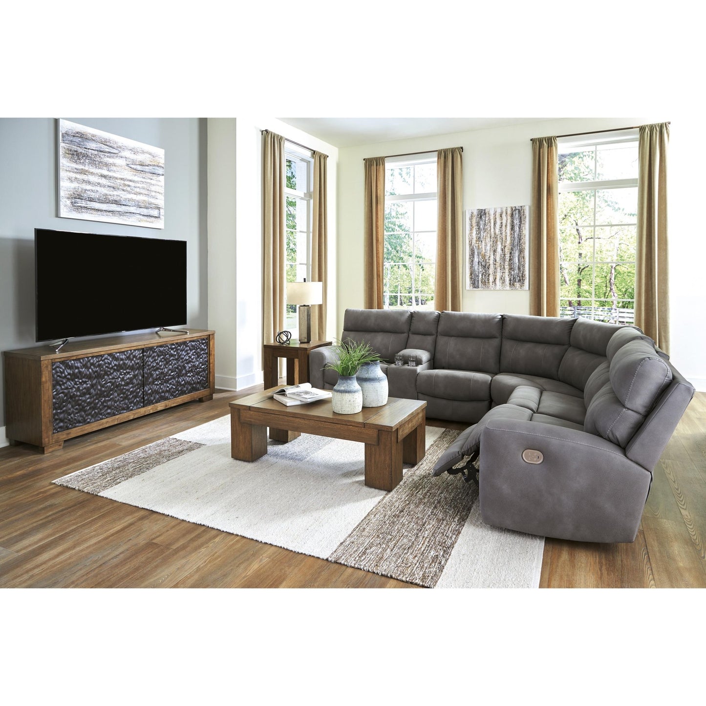 Signature Design by Ashley Next - Gen DuraPella 61003S7 6 pc Power Reclining Sectional - American Furniture of Slidell