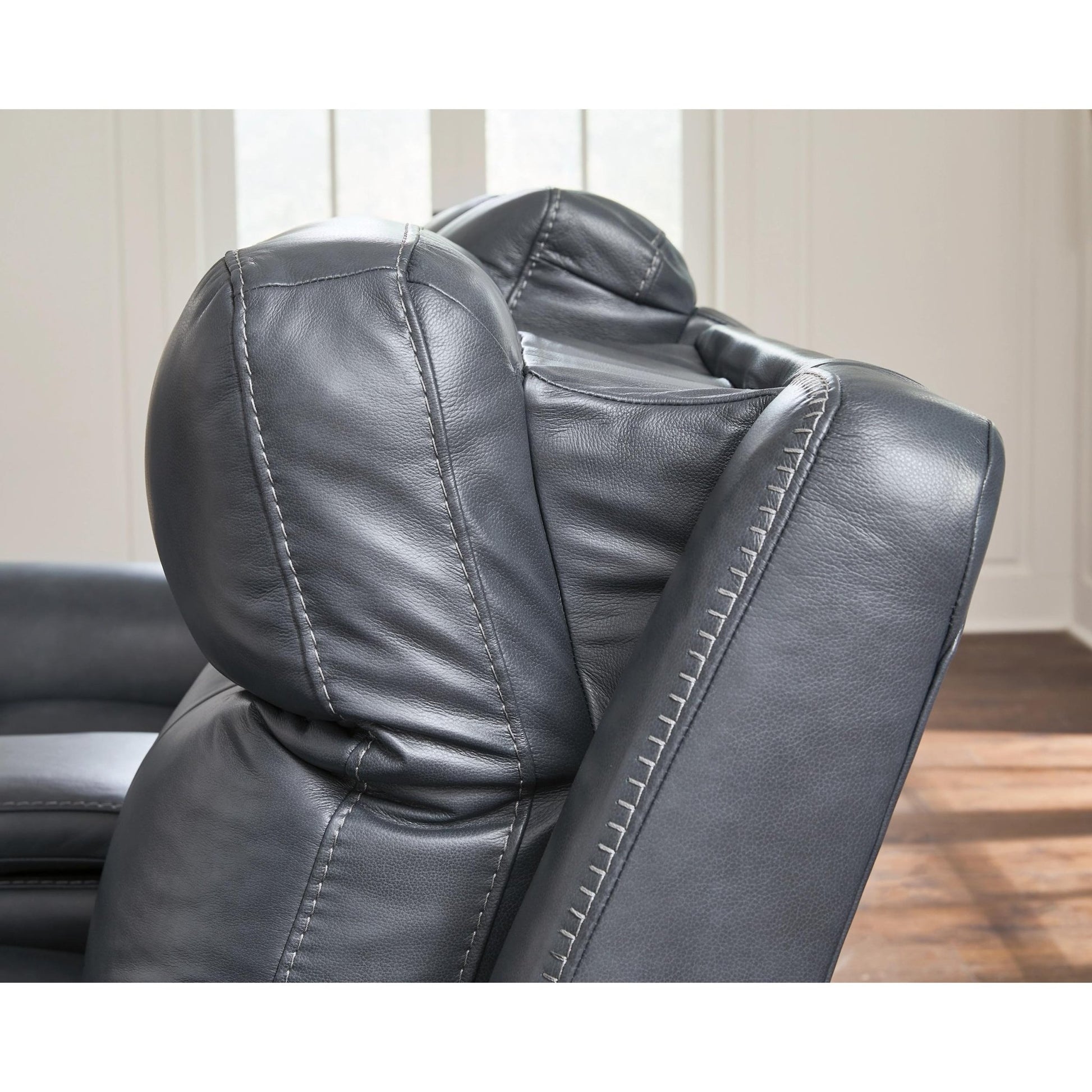 Signature Design by Ashley Next Move Power Reclining Leather Match Loveseat with Console PCU1210018 - American Furniture of Slidell