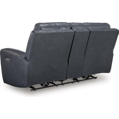 Signature Design by Ashley Next Move Power Reclining Leather Match Loveseat with Console PCU1210018 - American Furniture of Slidell