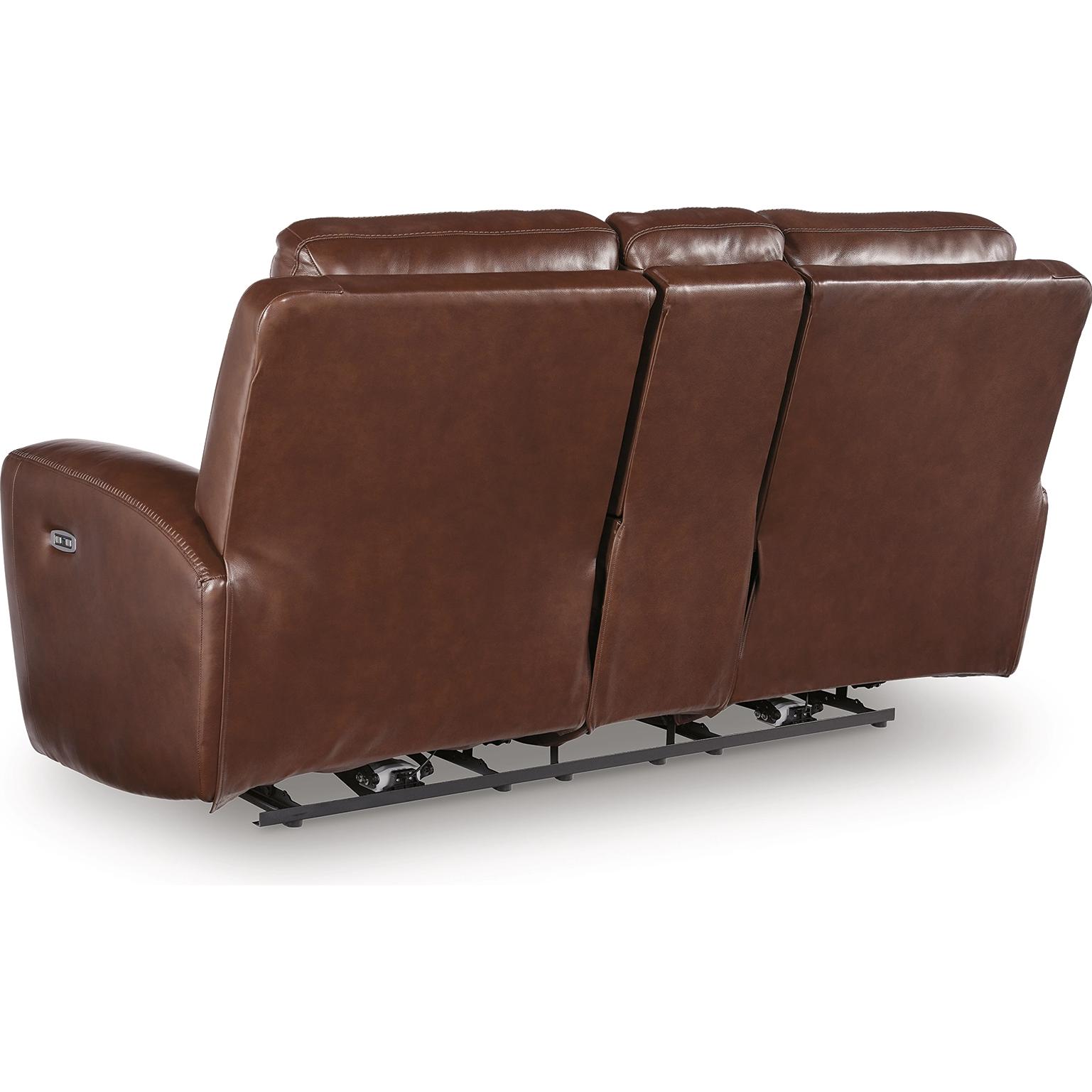 Signature Design by Ashley Next Move Power Reclining Leather Match Loveseat with Console PCU1210218 - American Furniture of Slidell