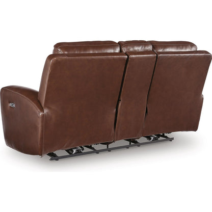 Signature Design by Ashley Next Move Power Reclining Leather Match Loveseat with Console PCU1210218 - American Furniture of Slidell