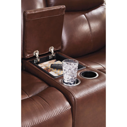 Signature Design by Ashley Next Move Power Reclining Leather Match Loveseat with Console PCU1210218 - American Furniture of Slidell