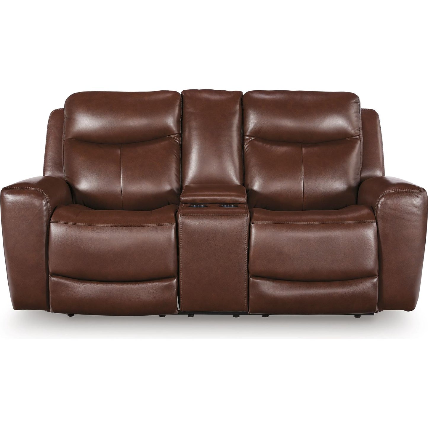 Signature Design by Ashley Next Move Power Reclining Leather Match Loveseat with Console PCU1210218 - American Furniture of Slidell