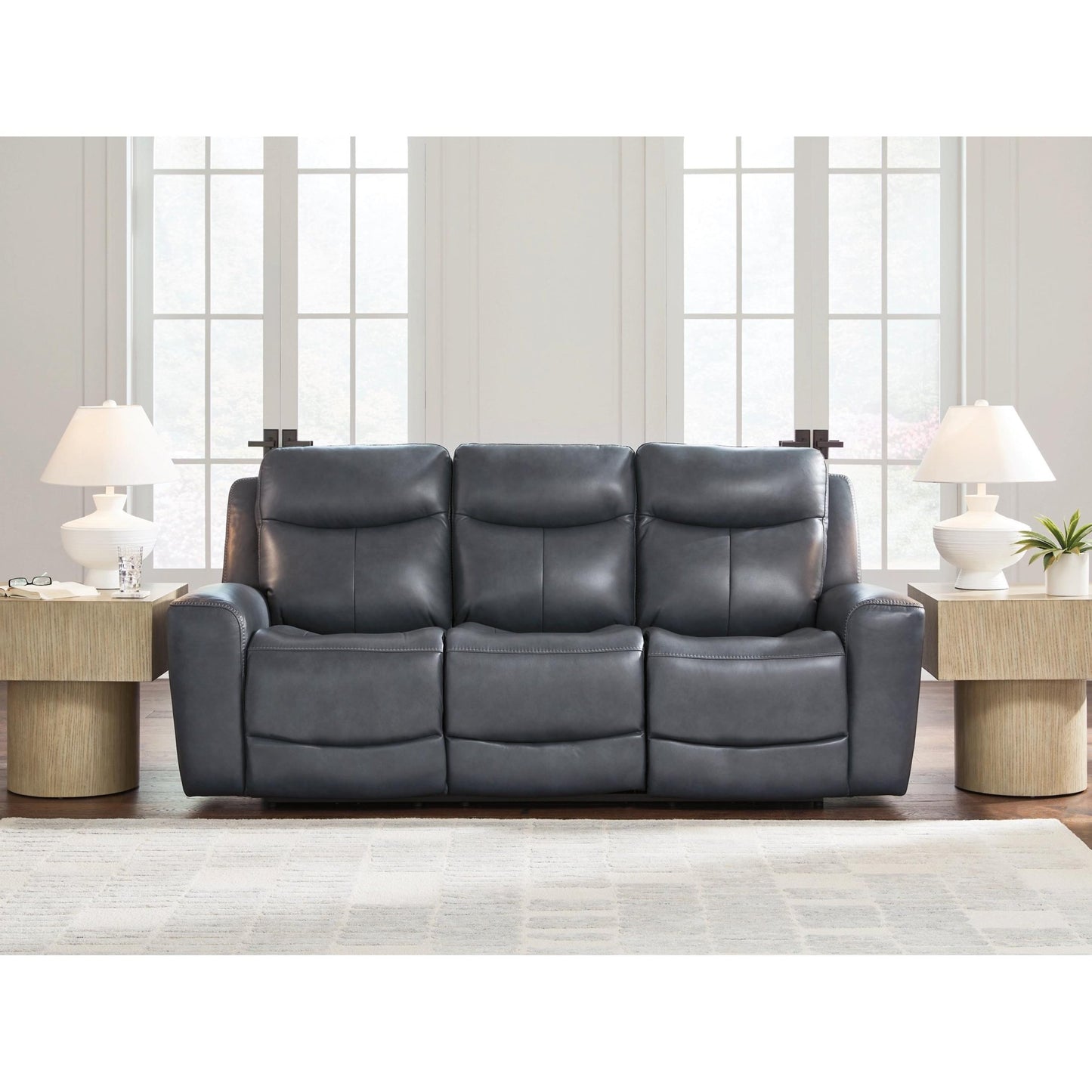 Signature Design by Ashley Next Move Power Reclining Leather Match Sofa PCU1210015 - American Furniture of Slidell