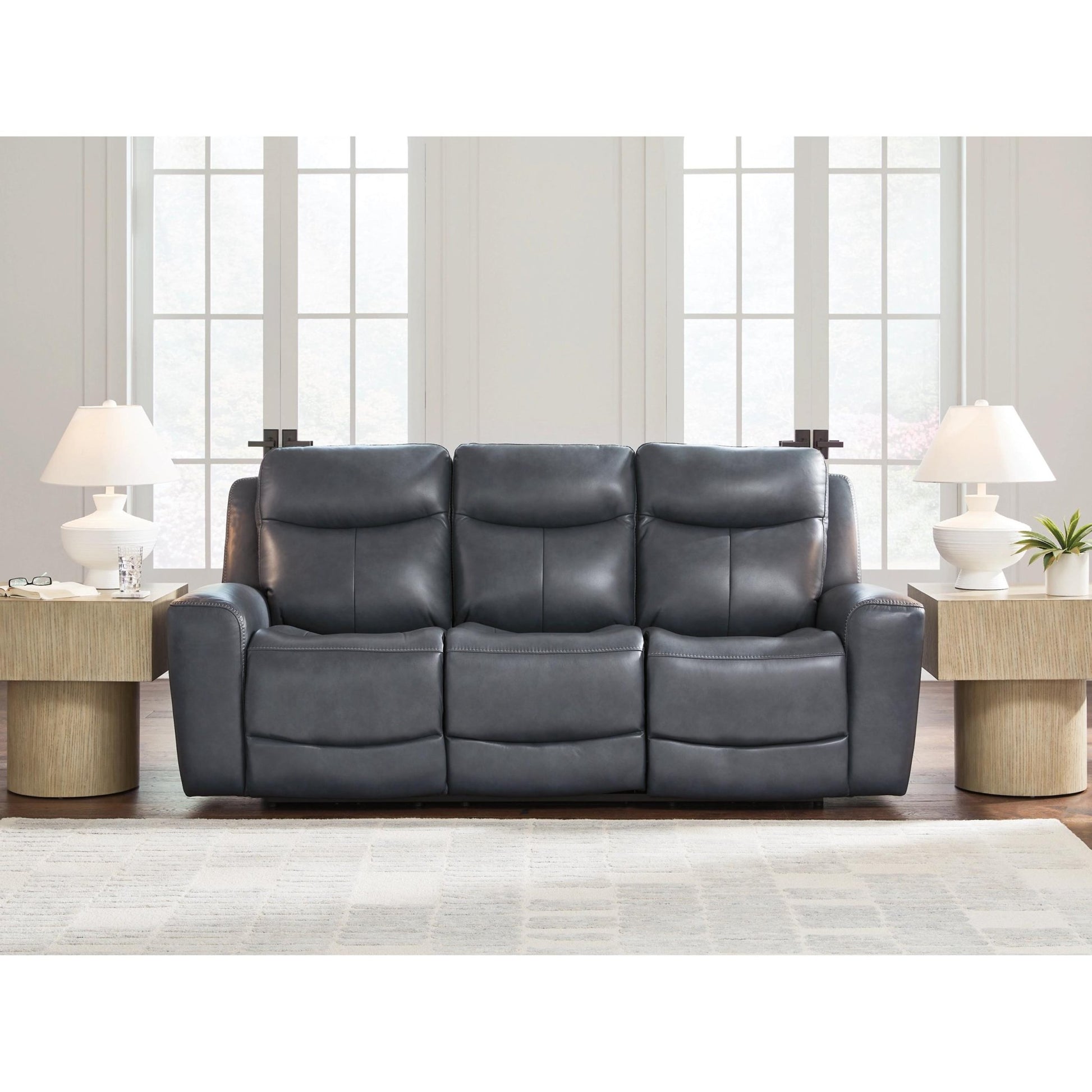 Signature Design by Ashley Next Move Power Reclining Leather Match Sofa PCU1210015 - American Furniture of Slidell