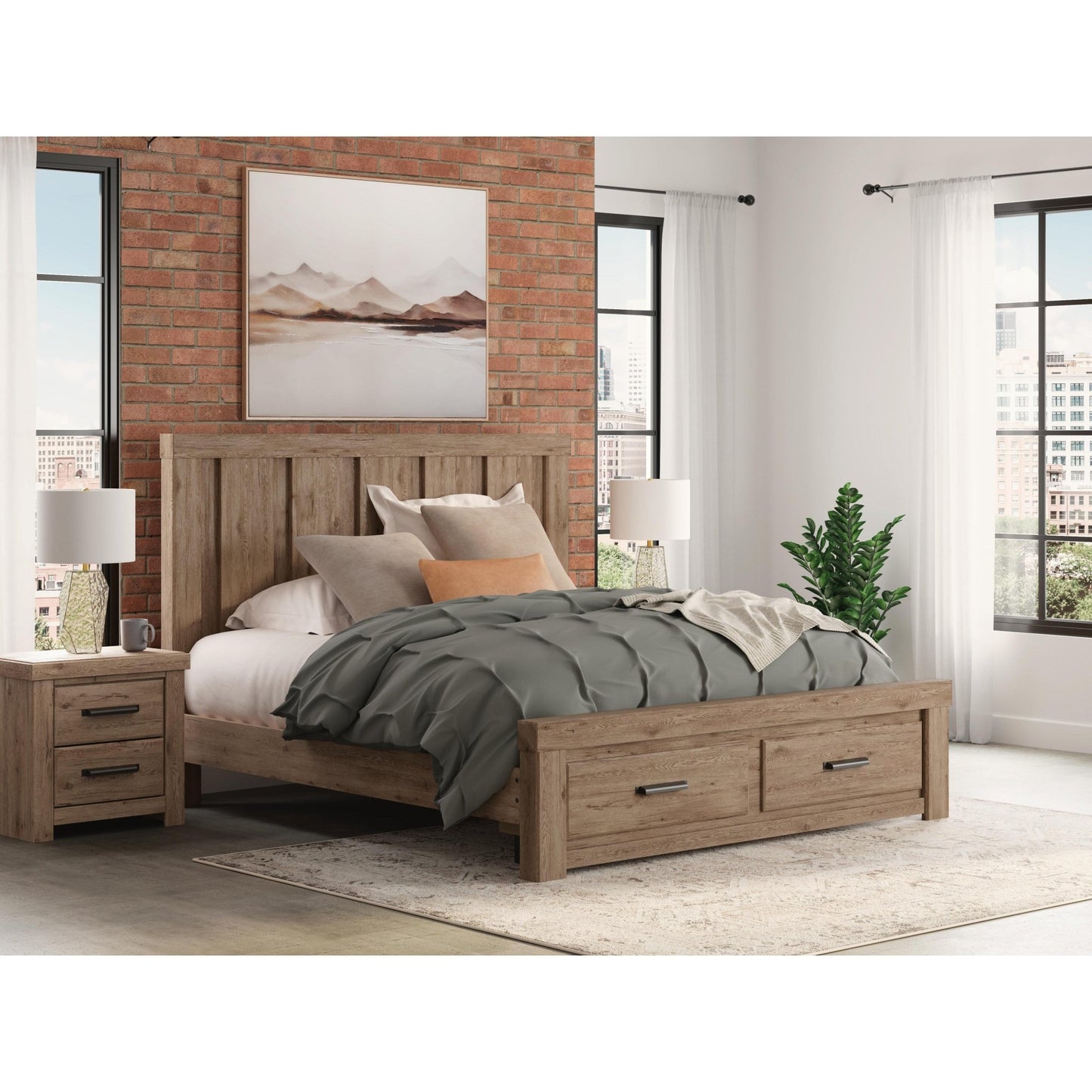 Signature Design by Ashley Oliandon PCB2844 8 pc King Panel Bedroom Set - American Furniture of Slidell