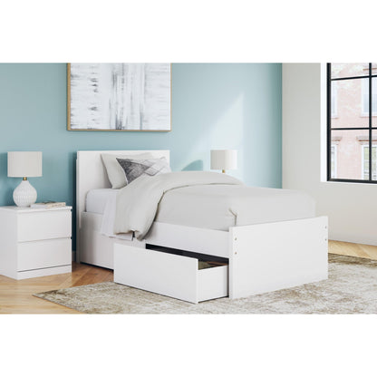 Signature Design by Ashley Onita EB9630B10 Twin Panel Platform Bed with 1 Side Storage - American Furniture of Slidell