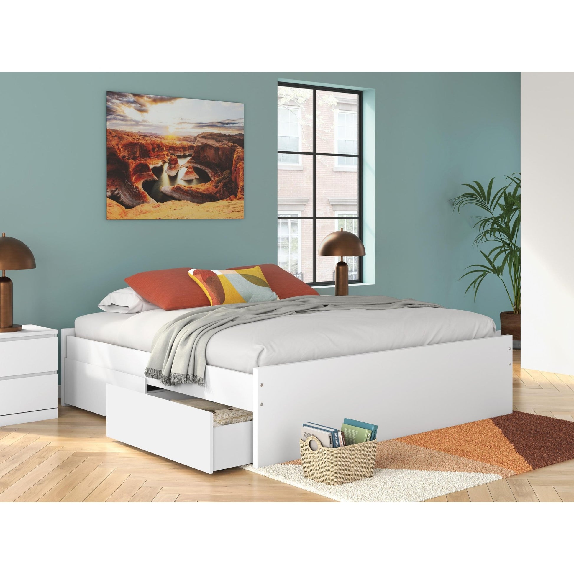 Signature Design by Ashley Onita EB9630B18 King Platform Bed with 2 Side Storage - American Furniture of Slidell