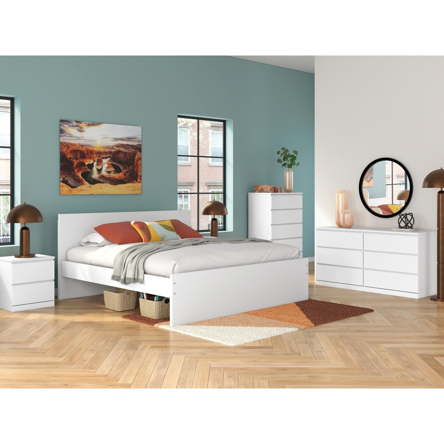 Signature Design by Ashley Onita EB9630B19 King Panel Platform Bed - American Furniture of Slidell