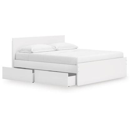 Signature Design by Ashley Onita EB9630B21 King Panel Platform Bed with 2 Side Storage - American Furniture of Slidell