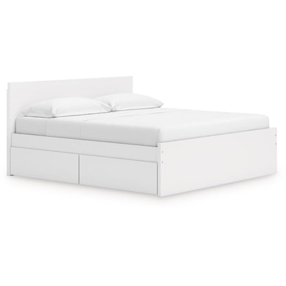Signature Design by Ashley Onita EB9630B21 King Panel Platform Bed with 2 Side Storage - American Furniture of Slidell