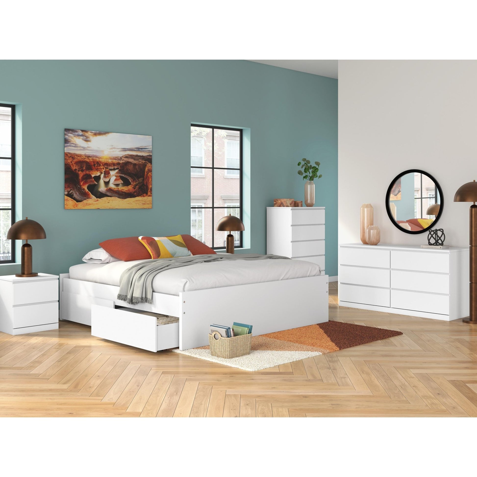 Signature Design by Ashley Onita EB9630B23 King Platform Bed with 1 Side Storage - American Furniture of Slidell