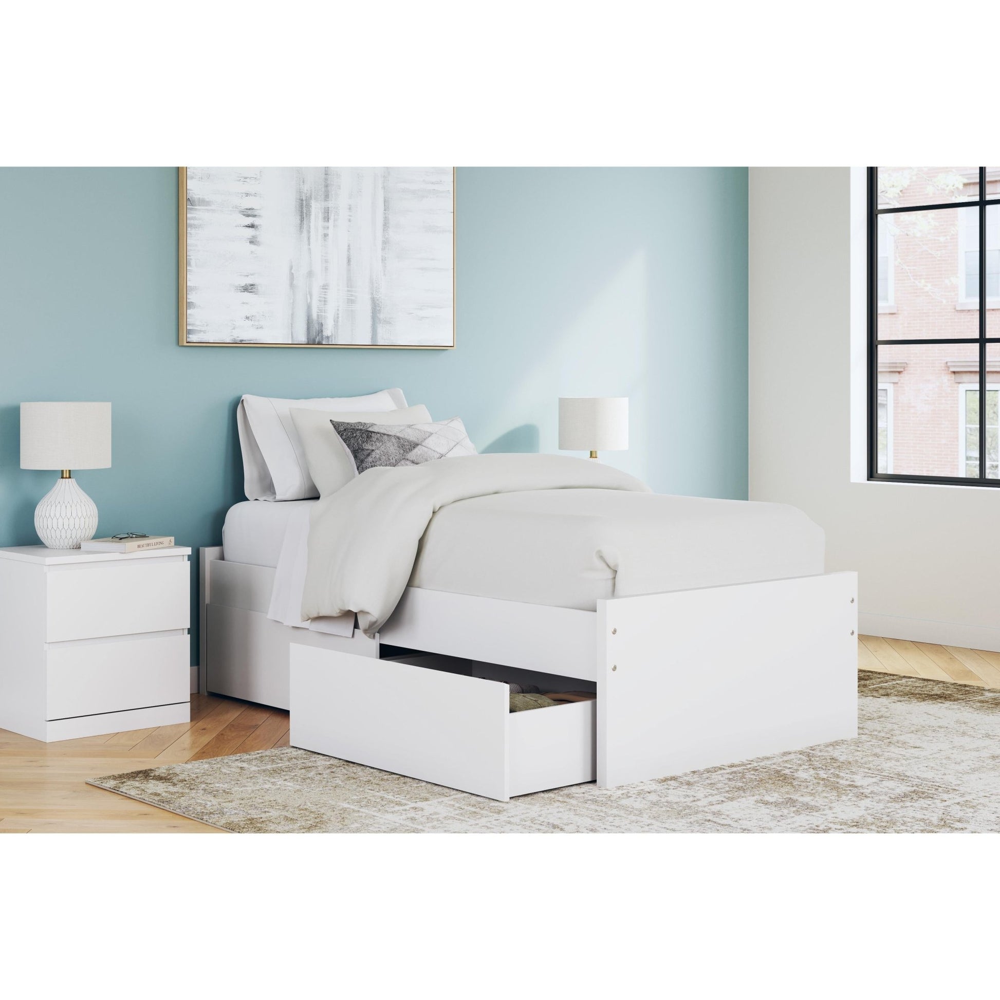 Signature Design by Ashley Onita EB9630B6 Twin Platform Bed with 1 Side Storage - American Furniture of Slidell