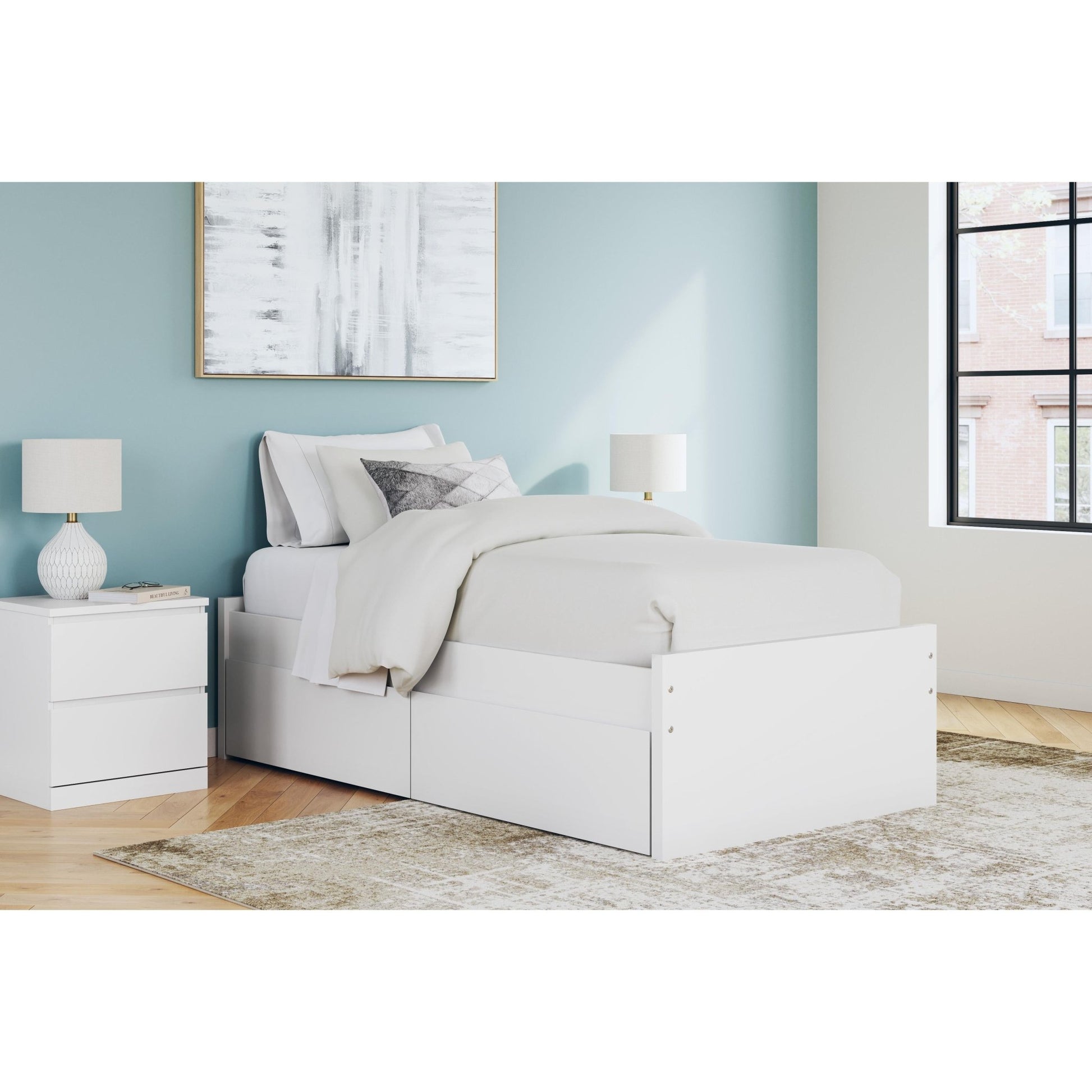 Signature Design by Ashley Onita EB9630B6 Twin Platform Bed with 1 Side Storage - American Furniture of Slidell