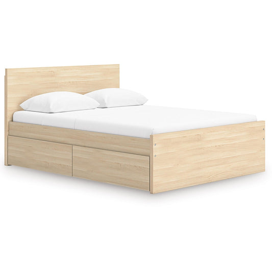 Signature Design by Ashley Onita EB9632B12 Queen Panel Platform Bed with 1 Side Storage - American Furniture of Slidell