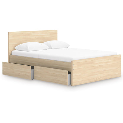 Signature Design by Ashley Onita EB9632B12 Queen Panel Platform Bed with 1 Side Storage - American Furniture of Slidell