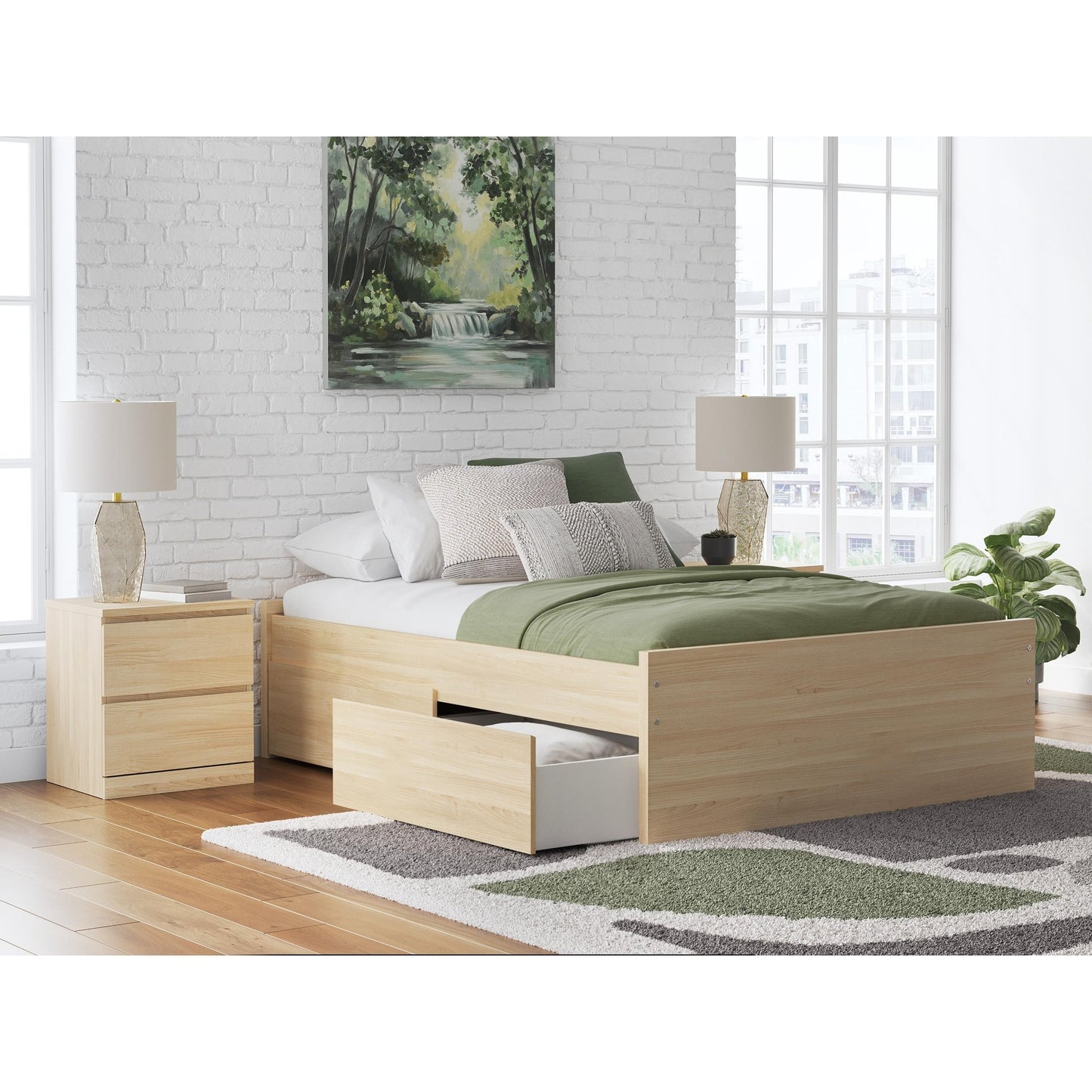 Signature Design by Ashley Onita EB9632B14 Full Platform Bed with 2 Side Storage - American Furniture of Slidell