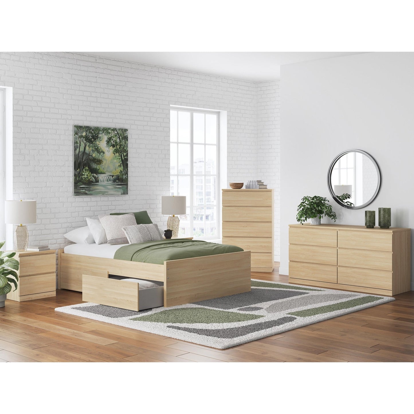 Signature Design by Ashley Onita EB9632B14 Full Platform Bed with 2 Side Storage - American Furniture of Slidell