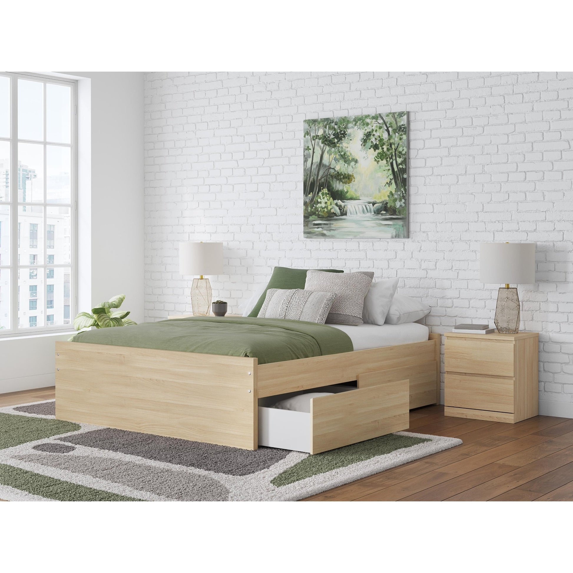 Signature Design by Ashley Onita EB9632B15 Queen Platform Bed with 2 Side Storage - American Furniture of Slidell