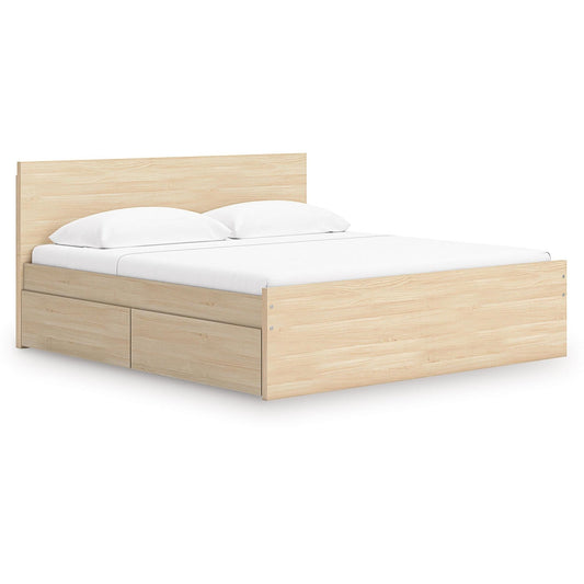 Signature Design by Ashley Onita EB9632B18 Queen Panel Platform Bed with 2 Side Storage - American Furniture of Slidell