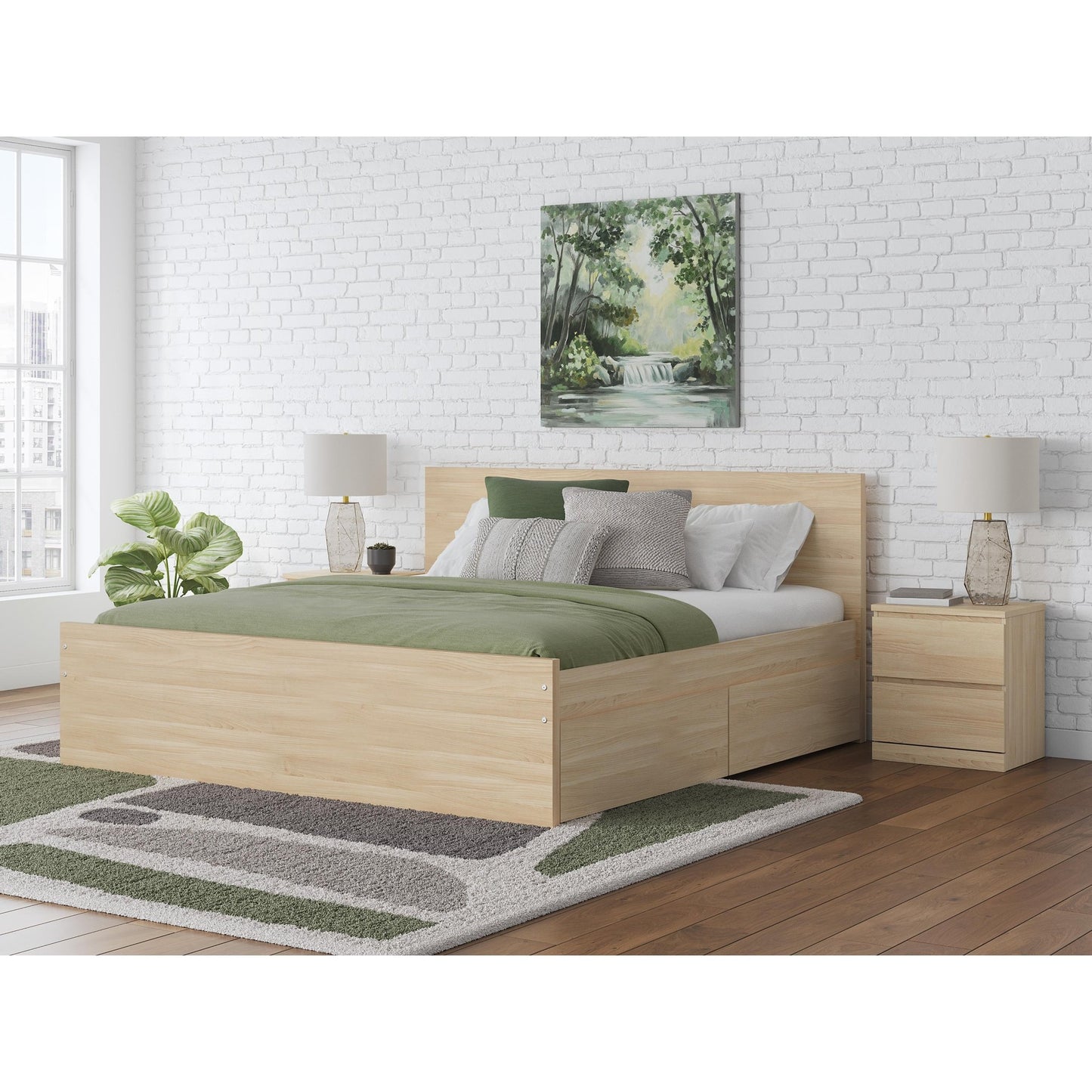 Signature Design by Ashley Onita EB9632B18 Queen Panel Platform Bed with 2 Side Storage - American Furniture of Slidell