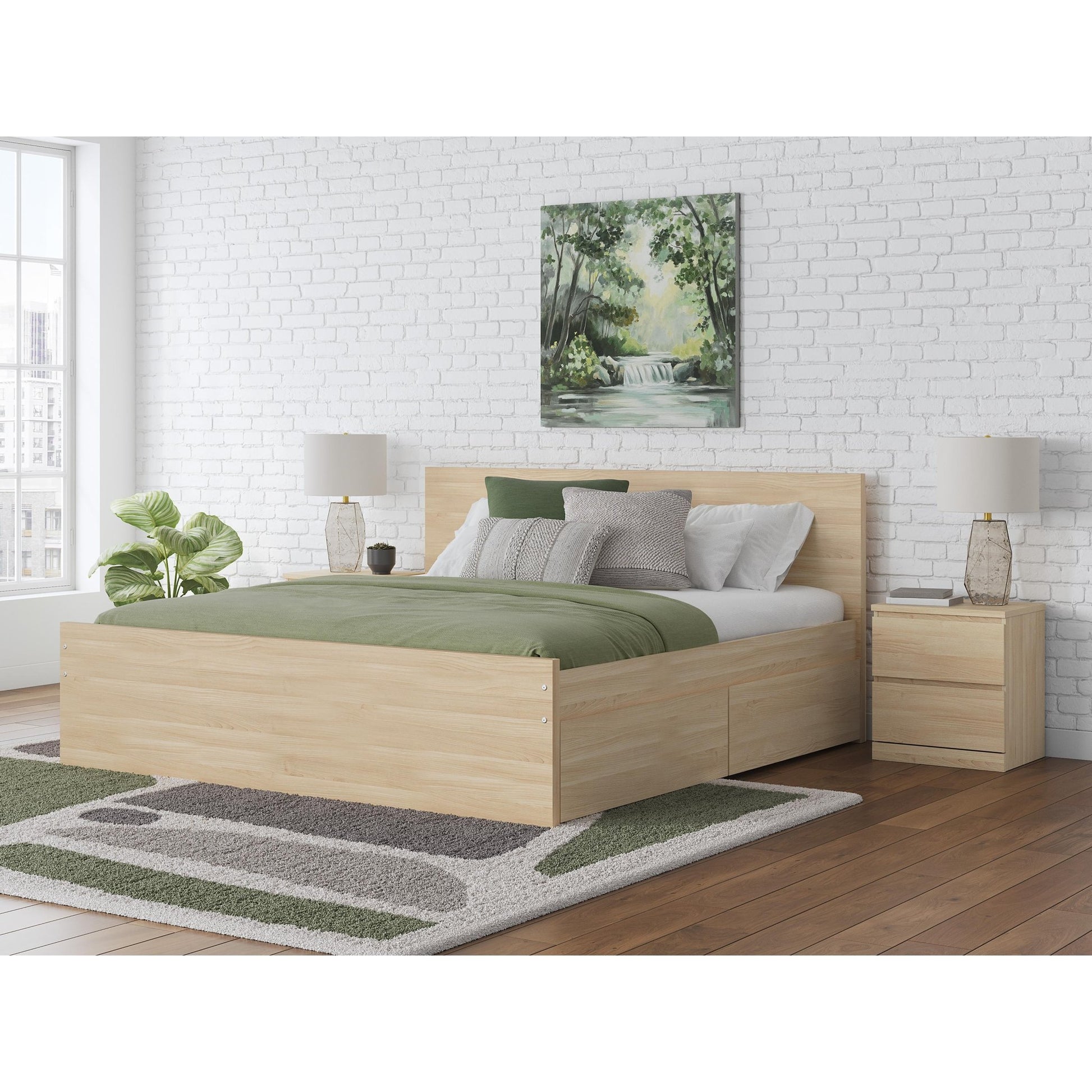 Signature Design by Ashley Onita EB9632B18 Queen Panel Platform Bed with 2 Side Storage - American Furniture of Slidell