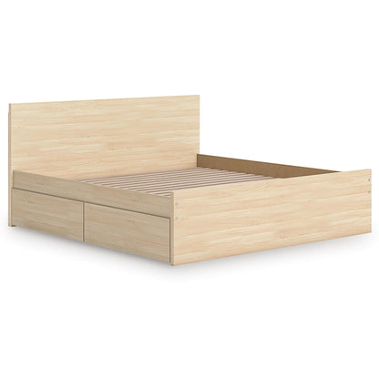Signature Design by Ashley Onita EB9632B18 Queen Panel Platform Bed with 2 Side Storage - American Furniture of Slidell