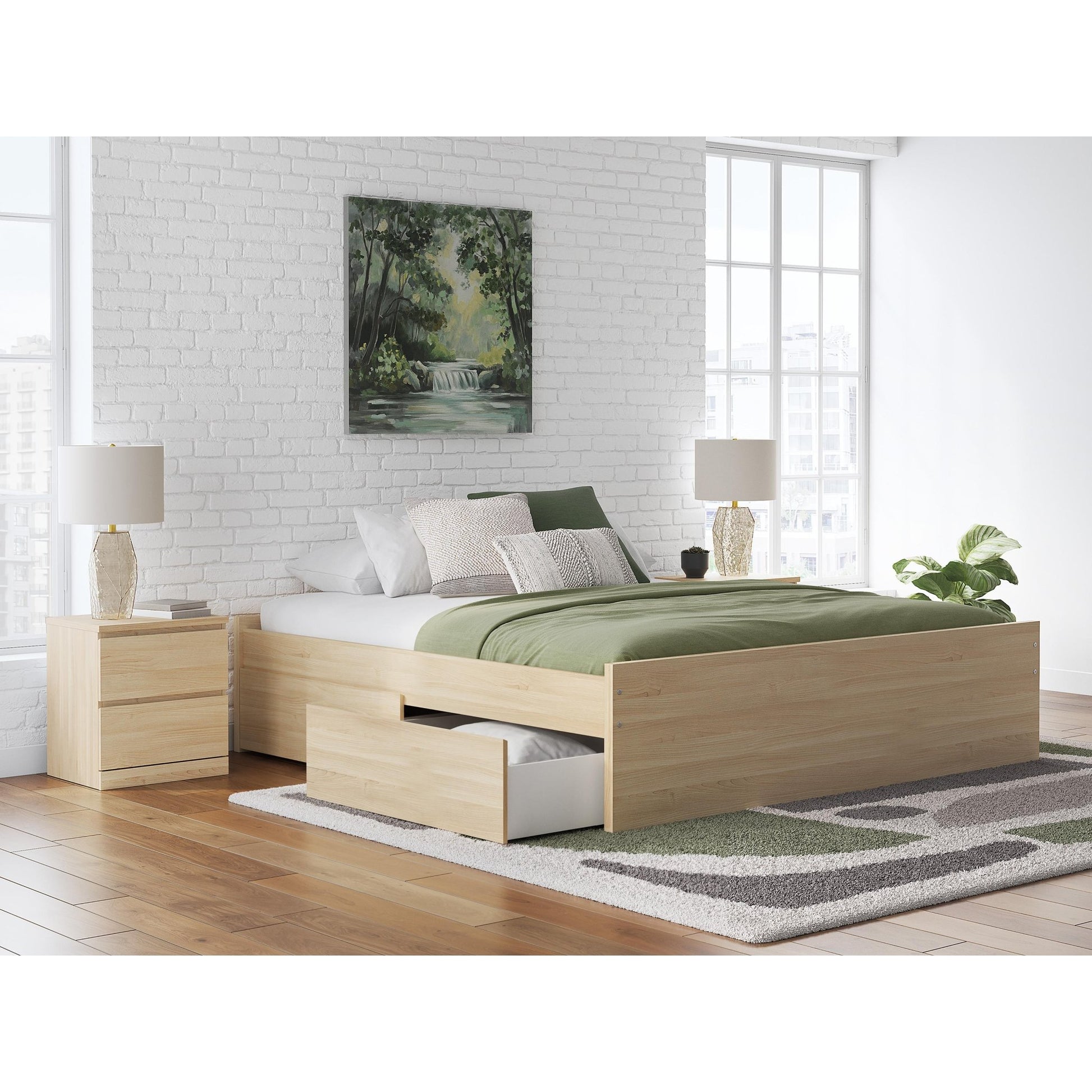 Signature Design by Ashley Onita EB9632B20 King Platform Bed with 1 Side Storage - American Furniture of Slidell