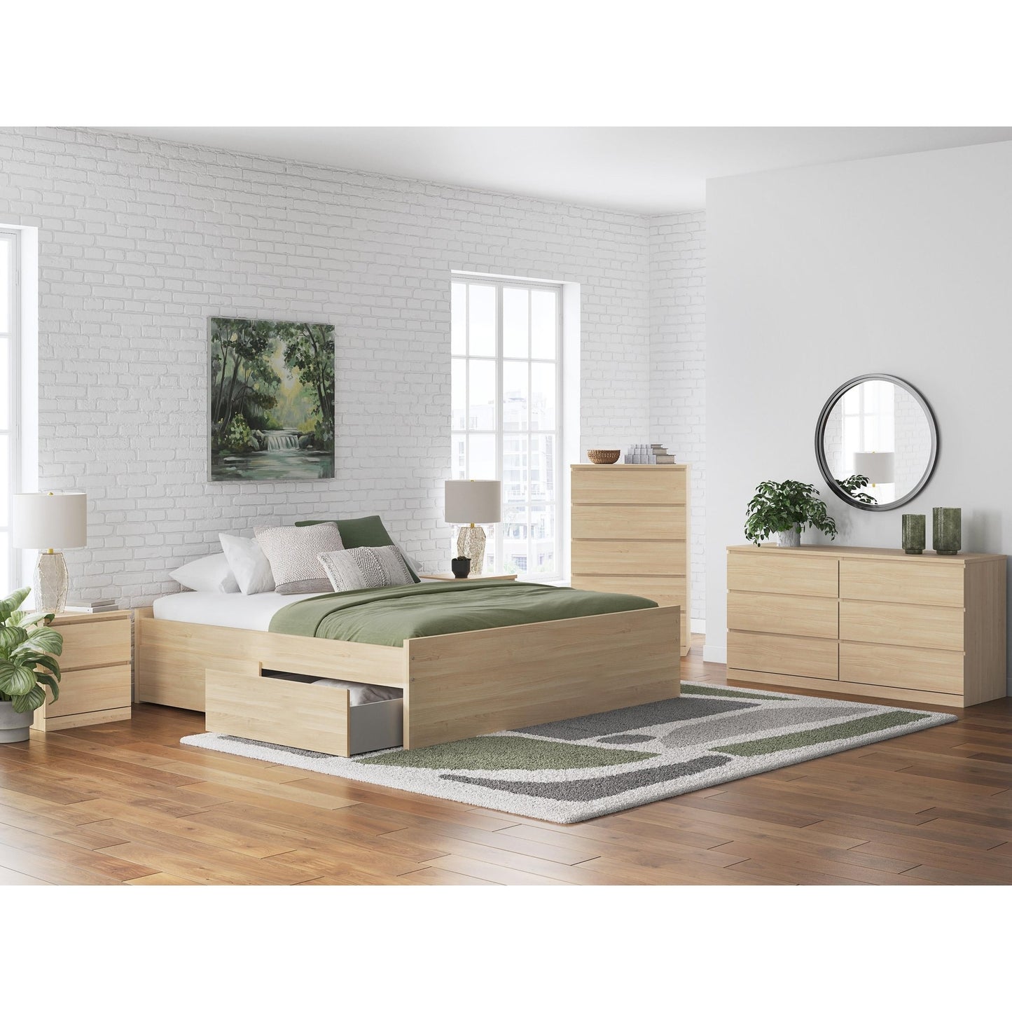 Signature Design by Ashley Onita EB9632B20 King Platform Bed with 1 Side Storage - American Furniture of Slidell