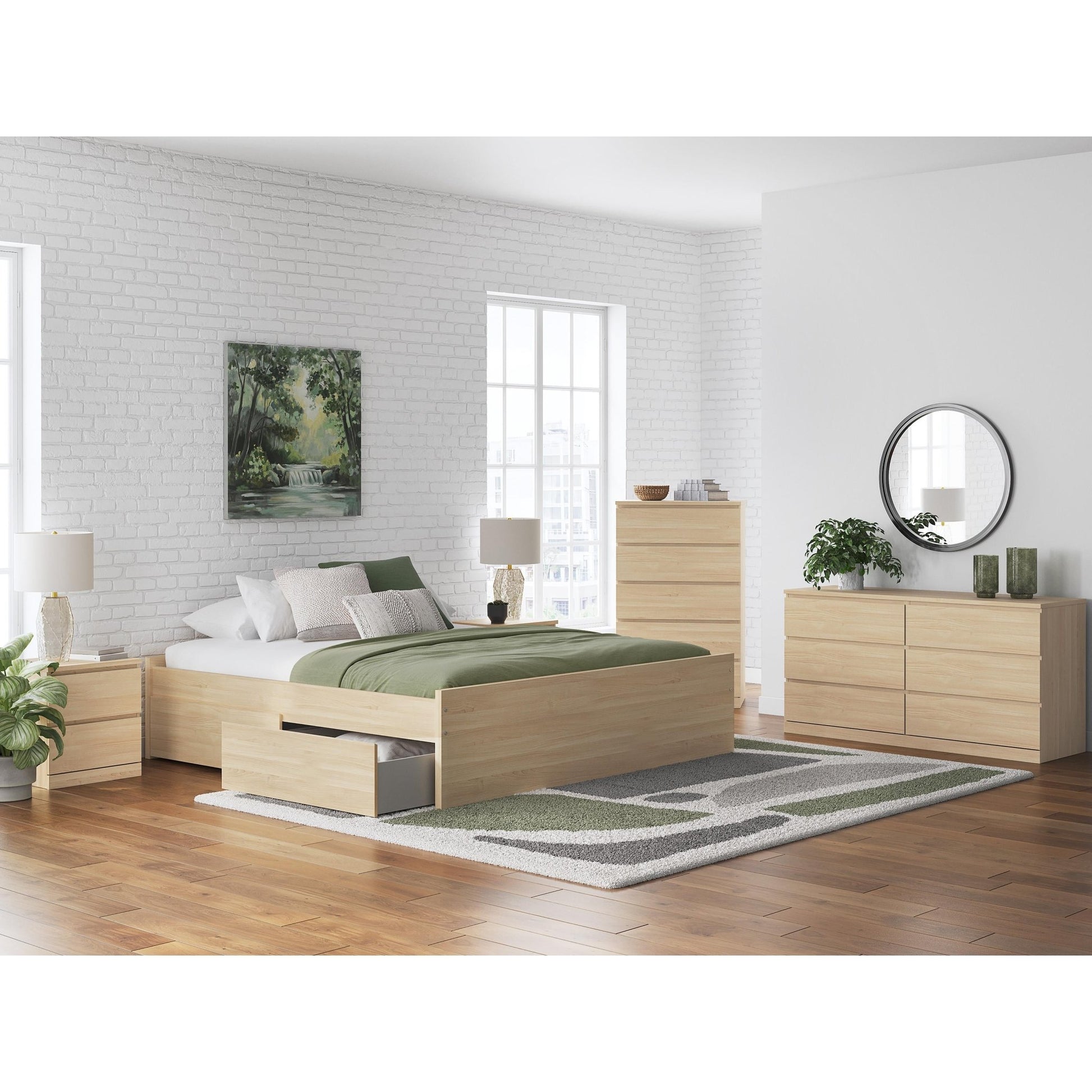 Signature Design by Ashley Onita EB9632B20 King Platform Bed with 1 Side Storage - American Furniture of Slidell