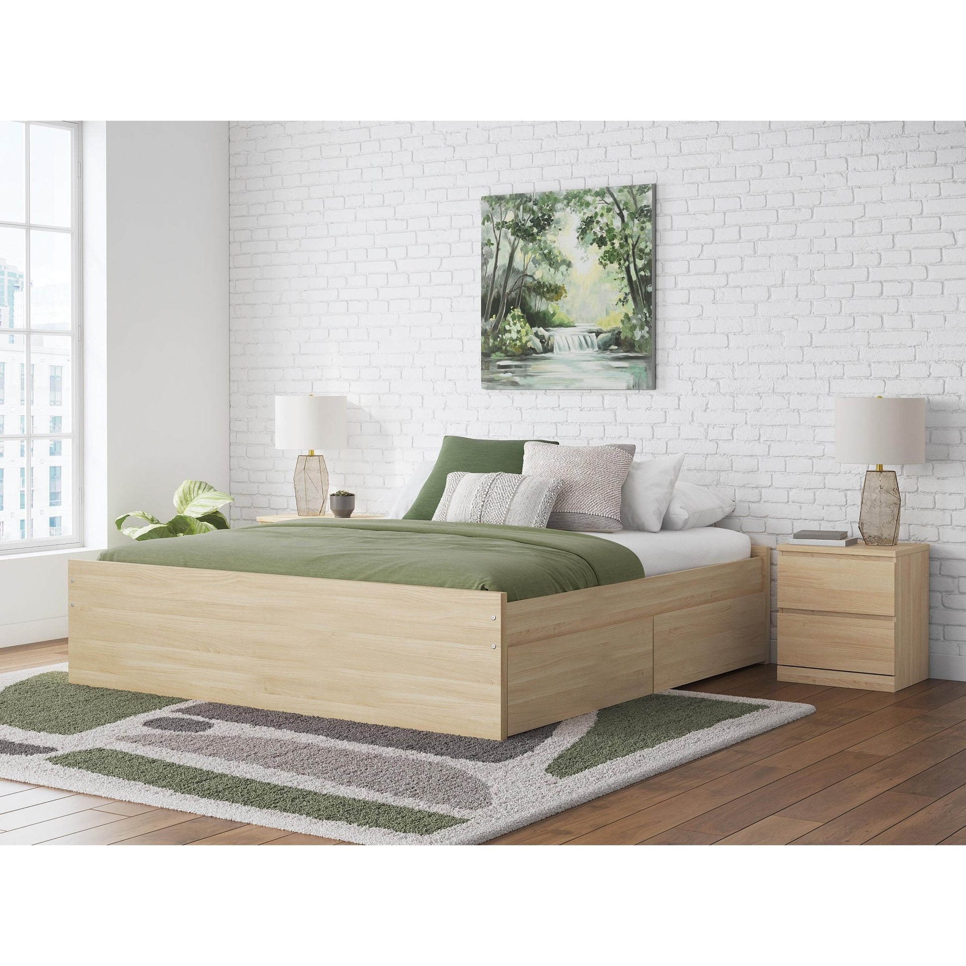 Signature Design by Ashley Onita EB9632B21 King Platform Bed with 2 Side Storage - American Furniture of Slidell