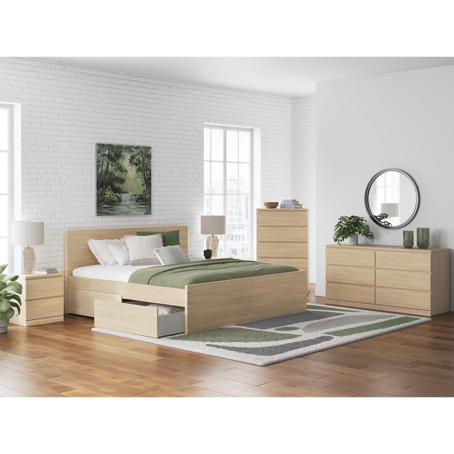 Signature Design by Ashley Onita EB9632B23 King Panel Platform Bed with Storage - American Furniture of Slidell