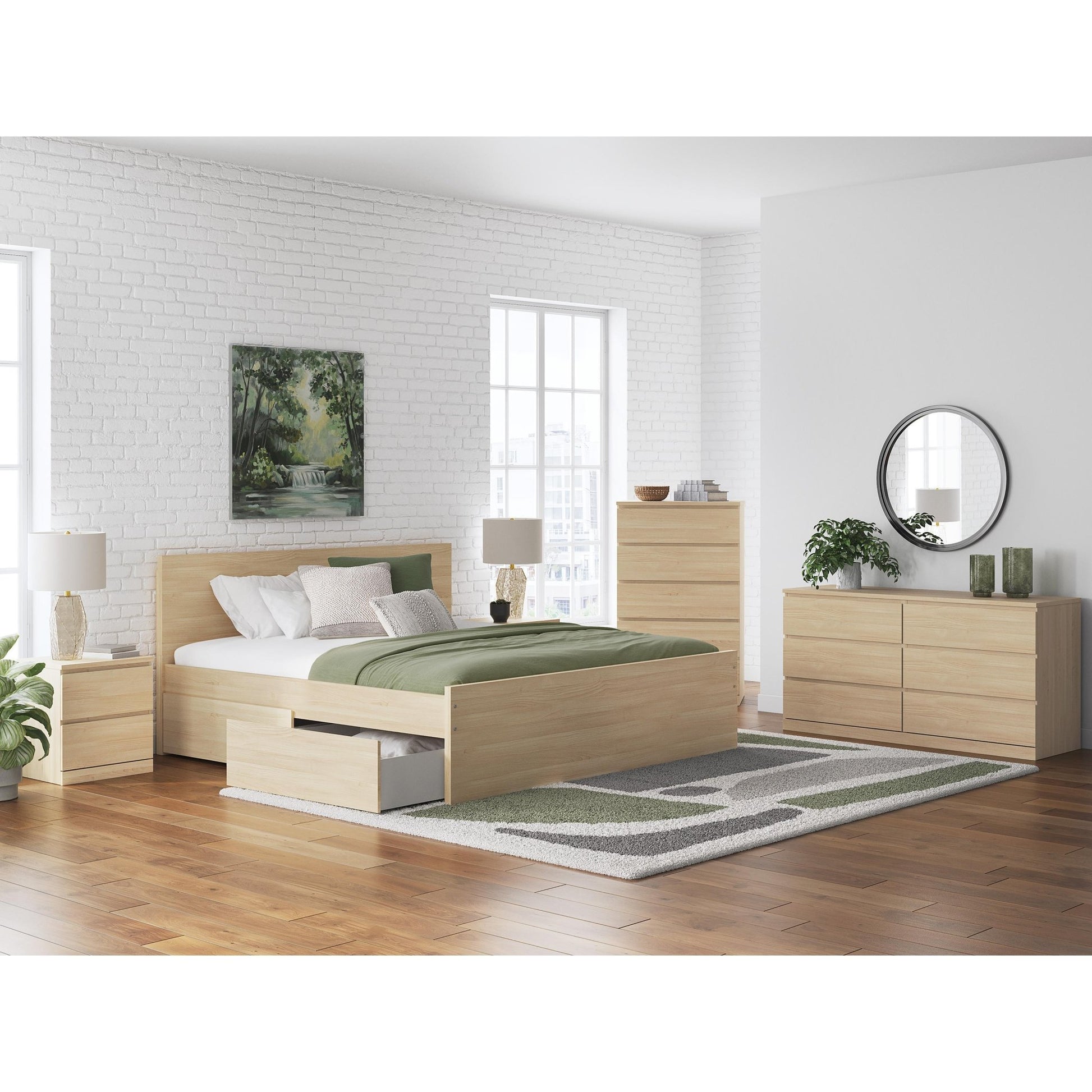 Signature Design by Ashley Onita EB9632B23 King Panel Platform Bed with Storage - American Furniture of Slidell