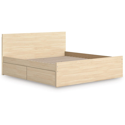 Signature Design by Ashley Onita EB9632B24 King Panel Platform Bed with 2 Side Storage - American Furniture of Slidell