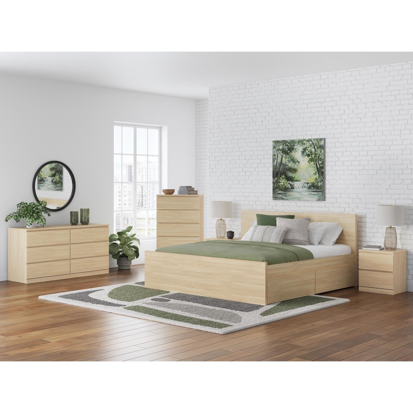 Signature Design by Ashley Onita EB9632B24 King Panel Platform Bed with 2 Side Storage - American Furniture of Slidell