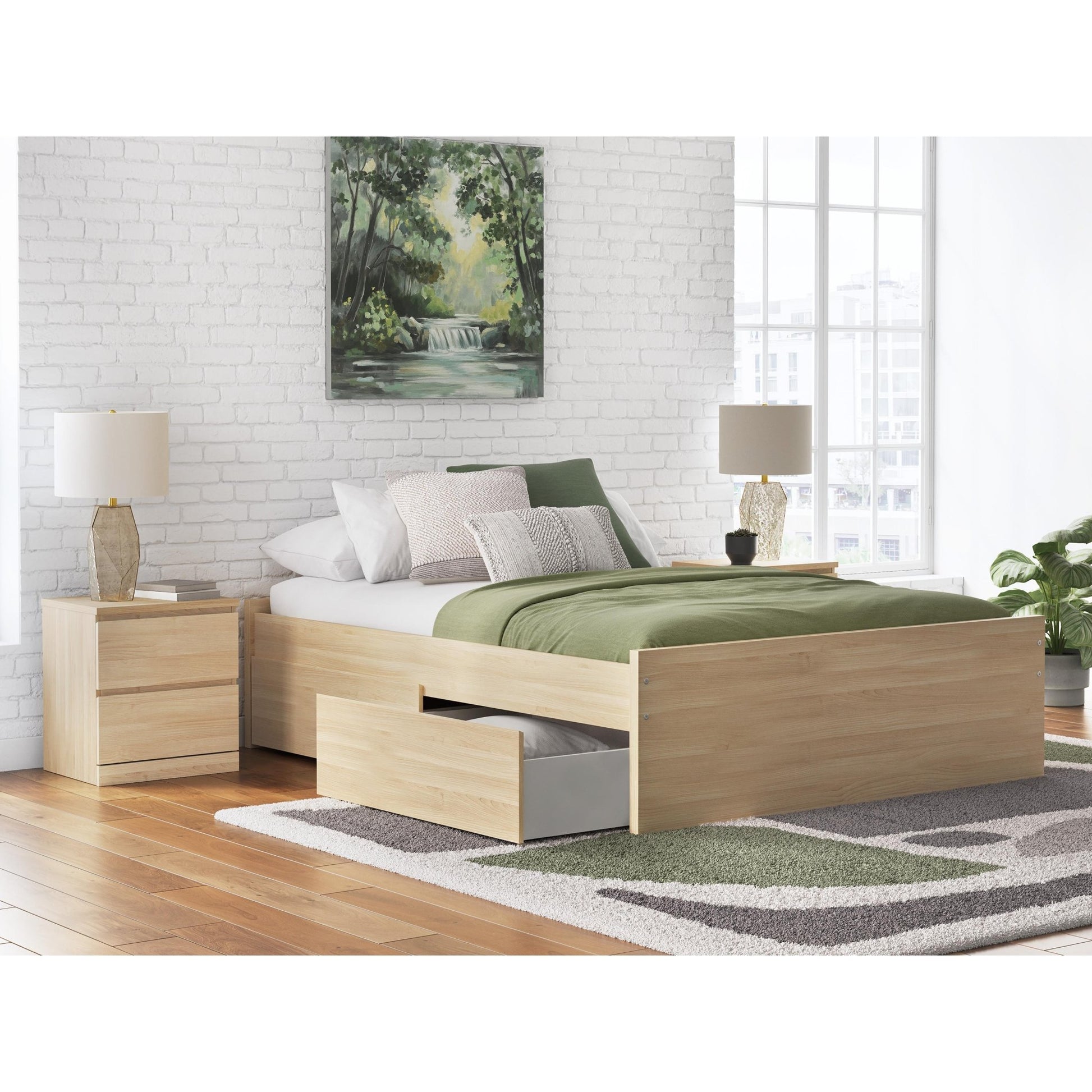 Signature Design by Ashley Onita EB9632B9 Queen Platform Bed with 1 Side Storage - American Furniture of Slidell