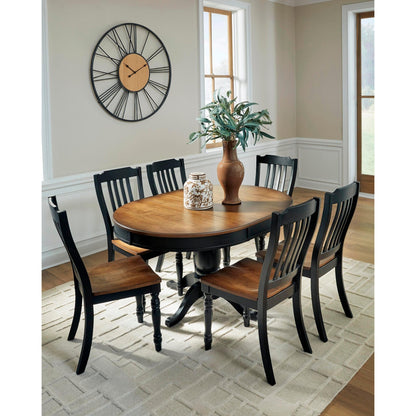 Signature Design by Ashley Oval Clorazi Dining Table with Pedestal Base PCD619 - 48 - American Furniture of Slidell