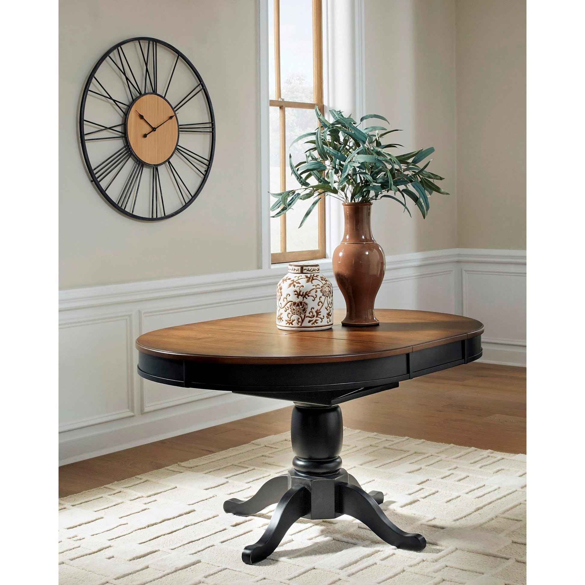 Signature Design by Ashley Oval Clorazi Dining Table with Pedestal Base PCD619 - 48 - American Furniture of Slidell