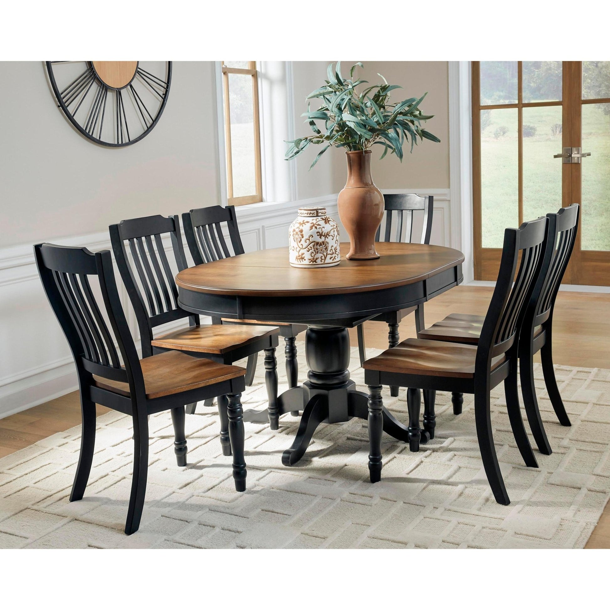Signature Design by Ashley Oval Clorazi Dining Table with Pedestal Base PCD619 - 48 - American Furniture of Slidell