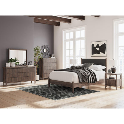 Signature Design by Ashley Pamytta PCB2614B12 Queen Upholstered Panel Platform Bed - American Furniture of Slidell