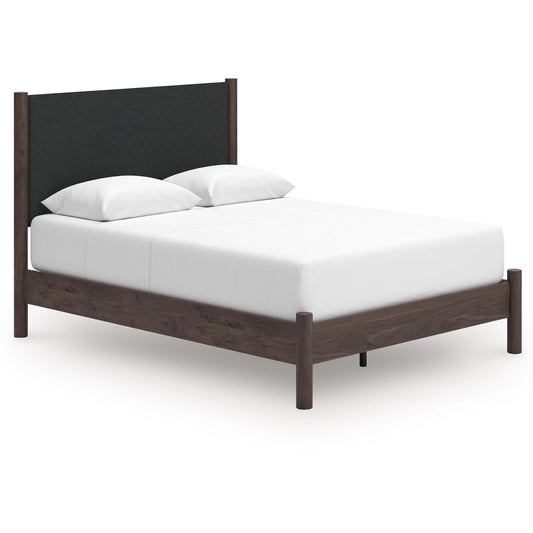 Signature Design by Ashley Pamytta PCB2614B12 Queen Upholstered Panel Platform Bed - American Furniture of Slidell