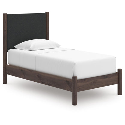 Signature Design by Ashley Pamytta PCB2614B8 Twin Upholstered Panel Platform Bed - American Furniture of Slidell