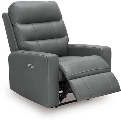 Signature Design by Ashley Pennacle Pier Power Leather Match Recliner PCU1350113 - American Furniture of Slidell