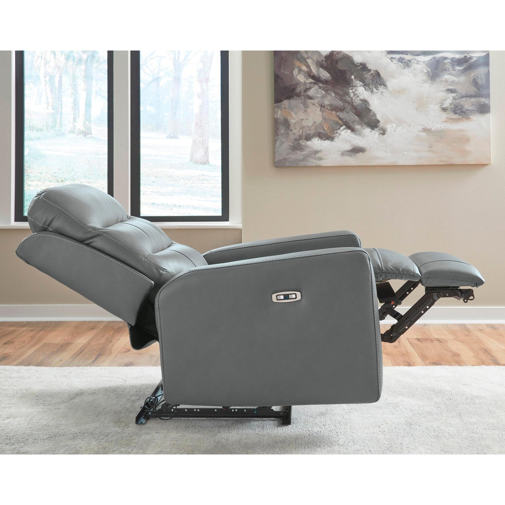 Signature Design by Ashley Pennacle Pier Power Leather Match Recliner PCU1350113 - American Furniture of Slidell