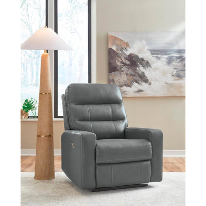 Signature Design by Ashley Pennacle Pier Power Leather Match Recliner PCU1350113 - American Furniture of Slidell